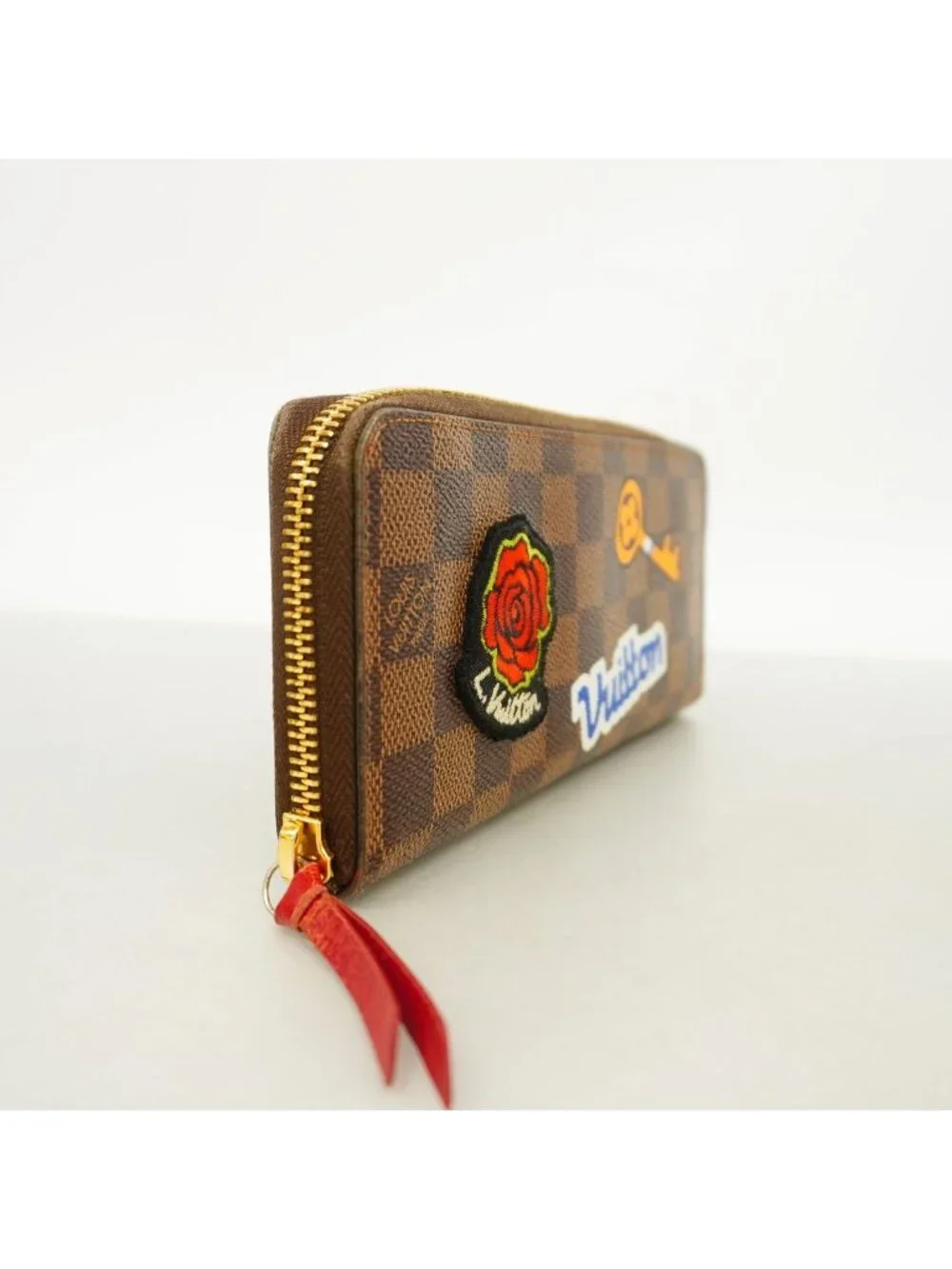 Louis Vuitton Wallet Damier LV Stories Portefeuille Clemence Ebene Cerise